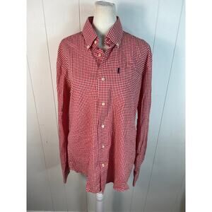 BARBOUR MEN'S STAPELTON RED/WHITE CHECK L/S SHIRT Size S. Tailored Fit